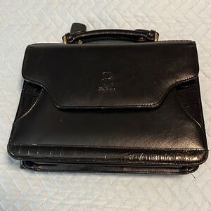 BelleRose black leather/paisley handbag 
